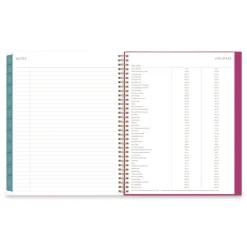 Blue Sky 11 in. x 8.5 in. 12-Month (Jan to Dec): 2026 Kelly Ventura Magenta Bloom Weekly/Monthly Planner - Floral Artwork, Multicolor Cover