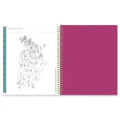 Blue Sky 11 in. x 8.5 in. 12-Month (Jan to Dec): 2026 Kelly Ventura Magenta Bloom Weekly/Monthly Planner - Floral Artwork, Multicolor Cover