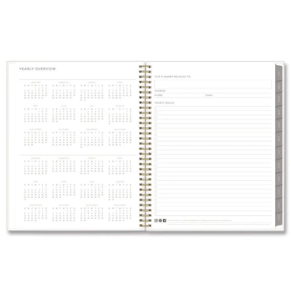 Blue Sky 11 in. x 8.5 in. 12-Month (Jan to Dec): 2026 Mimosa Weekly/Monthly Planner - Floral Artwork, Yellow/Green/White Cover