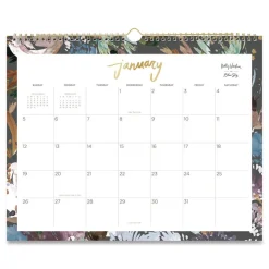 Blue Sky 15 in. x 12 in. 12-Month (Jan to Dec): 2026 Midnight Garden Monthly Wall Calendar - Floral Artwork, White/Multicolor Sheets