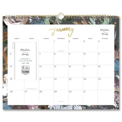 Blue Sky 15 in. x 12 in. 12-Month (Jan to Dec): 2026 Midnight Garden Monthly Wall Calendar - Floral Artwork, White/Multicolor Sheets