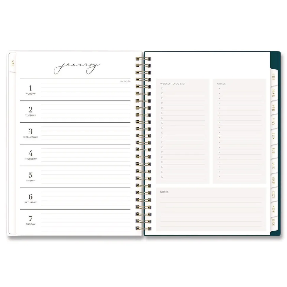 Blue Sky 8.63 in. x 5.88 in. 12-Month (Jan to Dec): 2026 Life Note-It Dania Weekly/Monthly Planner - Floral Artwork, Teal/Pink/Blue Cover