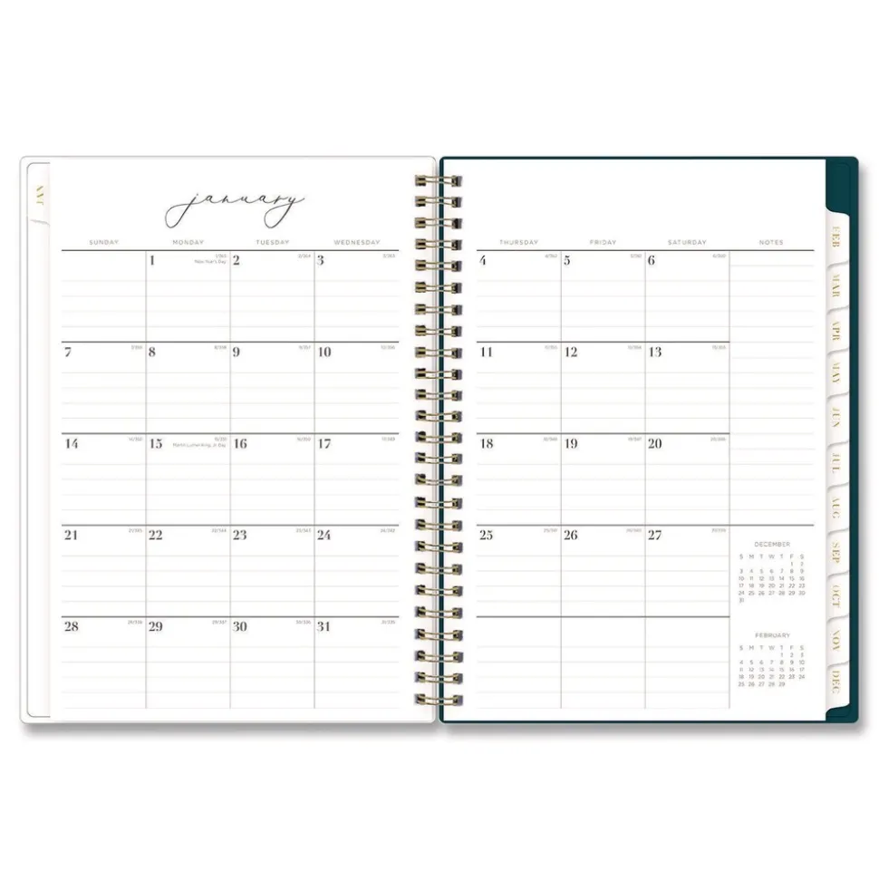 Blue Sky 8.63 in. x 5.88 in. 12-Month (Jan to Dec): 2026 Life Note-It Dania Weekly/Monthly Planner - Floral Artwork, Teal/Pink/Blue Cover
