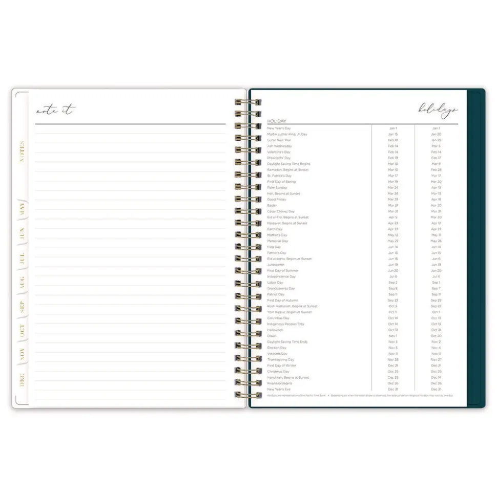 Blue Sky 8.63 in. x 5.88 in. 12-Month (Jan to Dec): 2026 Life Note-It Dania Weekly/Monthly Planner - Floral Artwork, Teal/Pink/Blue Cover