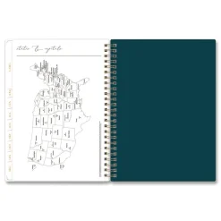 Blue Sky 8.63 in. x 5.88 in. 12-Month (Jan to Dec): 2026 Life Note-It Dania Weekly/Monthly Planner - Floral Artwork, Teal/Pink/Blue Cover