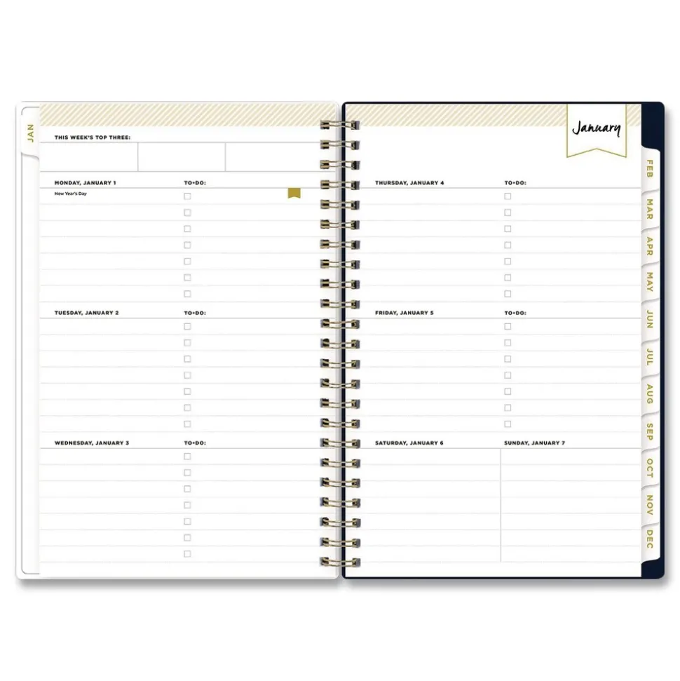 Blue Sky 8 in. x 5 in. 12-Month (Jan-Dec 2026) Day Designer Peyton Weekly/Monthly Planner - Navy Cover