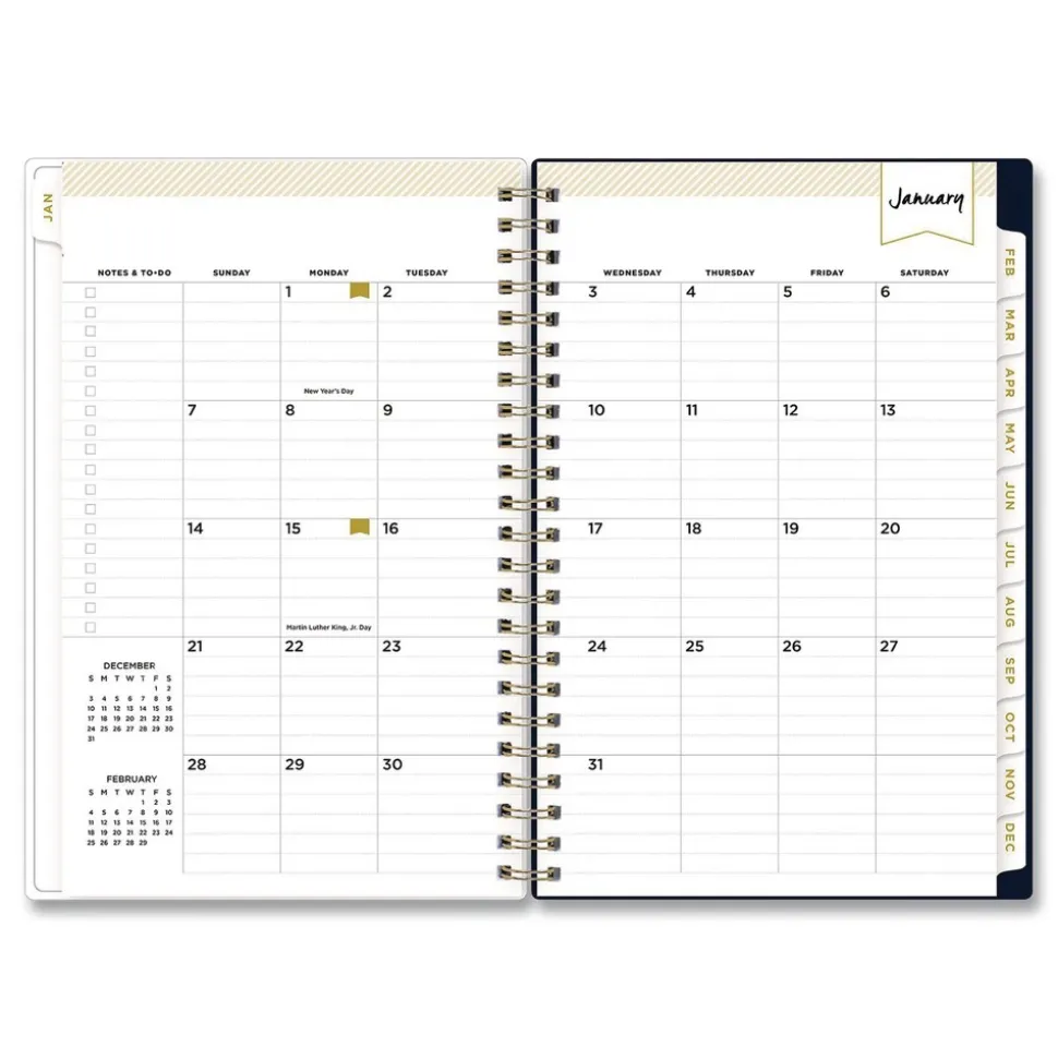 Blue Sky 8 in. x 5 in. 12-Month (Jan-Dec 2026) Day Designer Peyton Weekly/Monthly Planner - Navy Cover