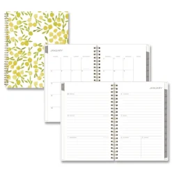 Blue Sky 8 in. x 5 in. 12-Month (Jan to Dec): 2026 Mimosa Weekly/Monthly Planner - Lemon Artwork, Yellow/Green/White Cover