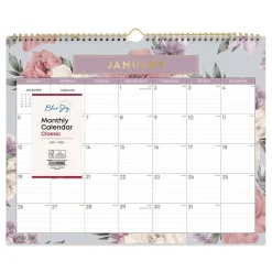 Blue Sky 15 in. x 12 in. 12-Month (Jan to Dec): 2026 Tula Monthly Wall Calendar - Floral Artwork, White/Multicolor Sheets
