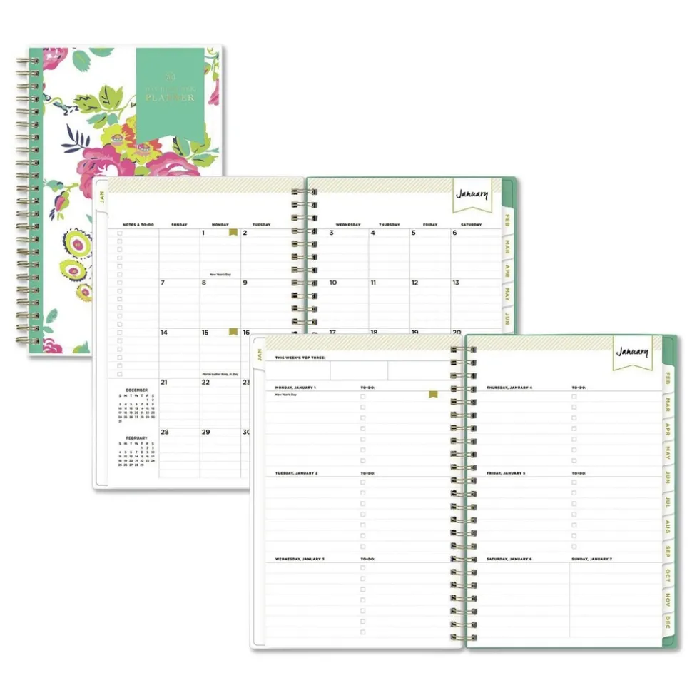 Blue Sky 8 in. x 5 in. 12-Month (Jan-Dec 2026) Day Designer Peyton Weekly/Monthly Planner - White