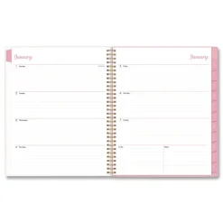 Blue Sky 11 in. x 8.5 in. 12-Month (Jan to Dec): 2026 Mimi Pink Monthly Planner - Floral Artwork, Pink/Blue/Rose Cover