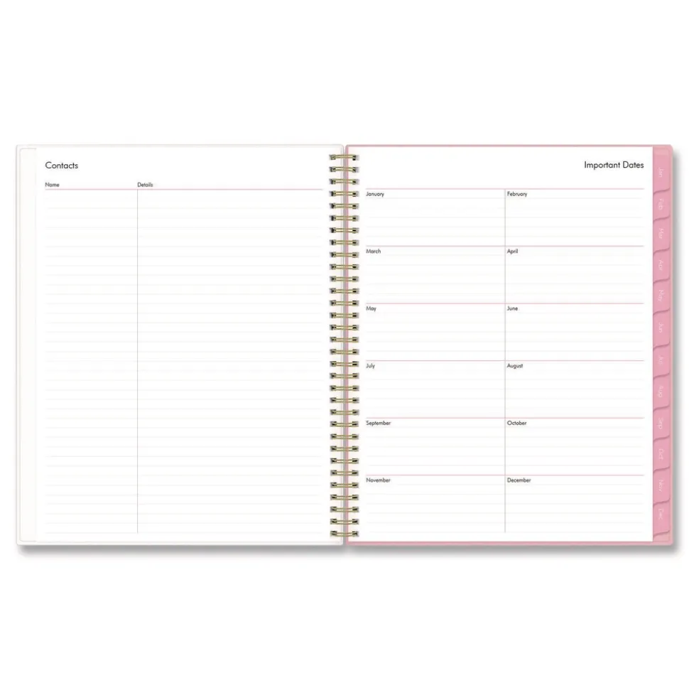 Blue Sky 11 in. x 8.5 in. 12-Month (Jan to Dec): 2026 Mimi Pink Monthly Planner - Floral Artwork, Pink/Blue/Rose Cover