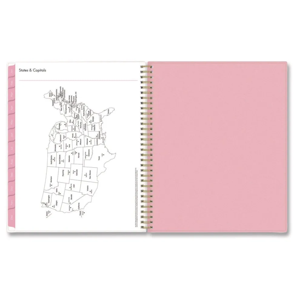 Blue Sky 11 in. x 8.5 in. 12-Month (Jan to Dec): 2026 Mimi Pink Monthly Planner - Floral Artwork, Pink/Blue/Rose Cover