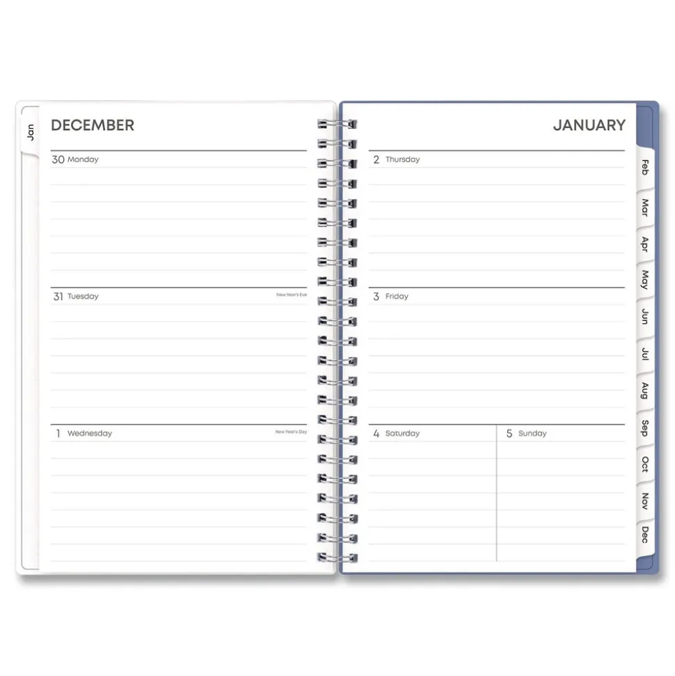Blue Sky 8 in. x 5 in. 12-Month (Jan-Dec 2026) Lindley Weekly/Monthly Planner - White/Blue/Green Cover
