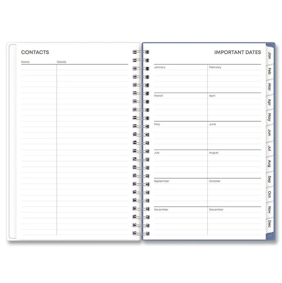 Blue Sky 8 in. x 5 in. 12-Month (Jan-Dec 2026) Lindley Weekly/Monthly Planner - White/Blue/Green Cover