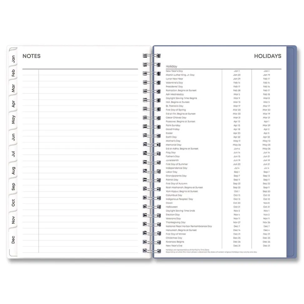 Blue Sky 8 in. x 5 in. 12-Month (Jan-Dec 2026) Lindley Weekly/Monthly Planner - White/Blue/Green Cover