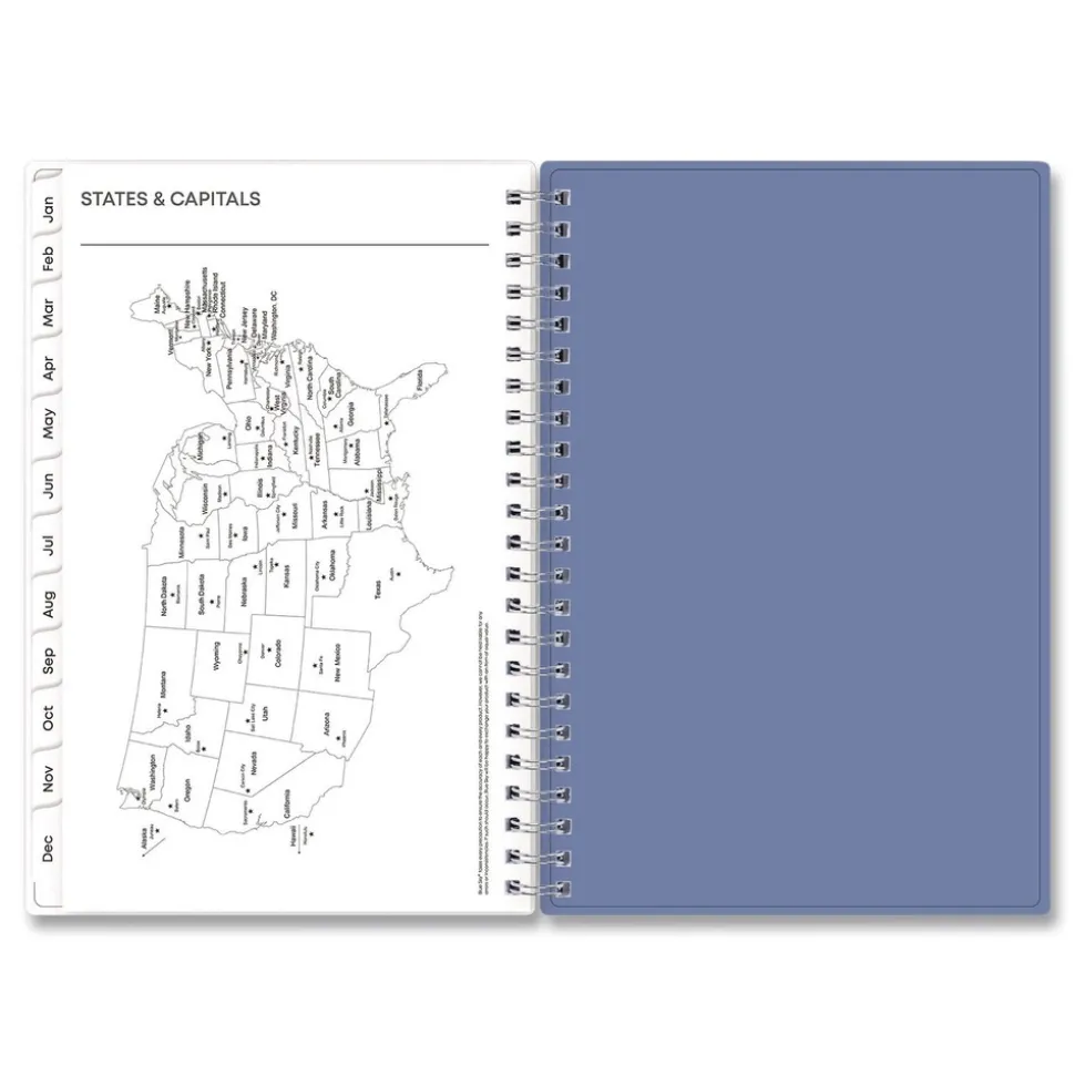 Blue Sky 8 in. x 5 in. 12-Month (Jan-Dec 2026) Lindley Weekly/Monthly Planner - White/Blue/Green Cover