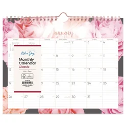 Blue Sky 12-Month (Jan to Dec): 2026 Joselyn Monthly Wall Calendar - Floral Artwork, White/Multicolor Sheets