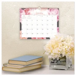 Blue Sky 12-Month (Jan to Dec): 2026 Joselyn Monthly Wall Calendar - Floral Artwork, White/Multicolor Sheets
