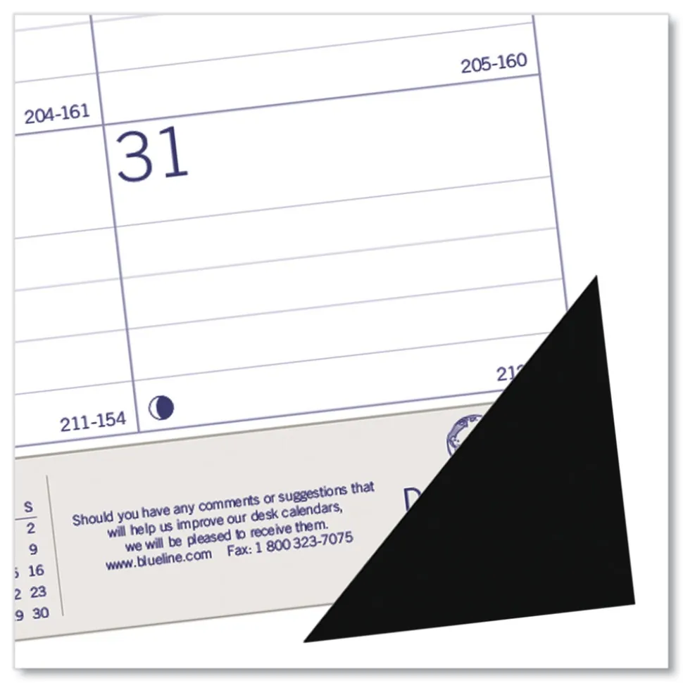 Blueline 22 in. x 17 in. 13-Month (Jul 2025-2026) DuraGlobe Academic Desk Pad Calendar - White/Blue/Gray Sheets/Black Headband