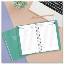Blueline 8 in. x 5 in. 12-Month (Aug 2025-Jul 2026) Academic Daily/Monthly Planner - Cyan Cover