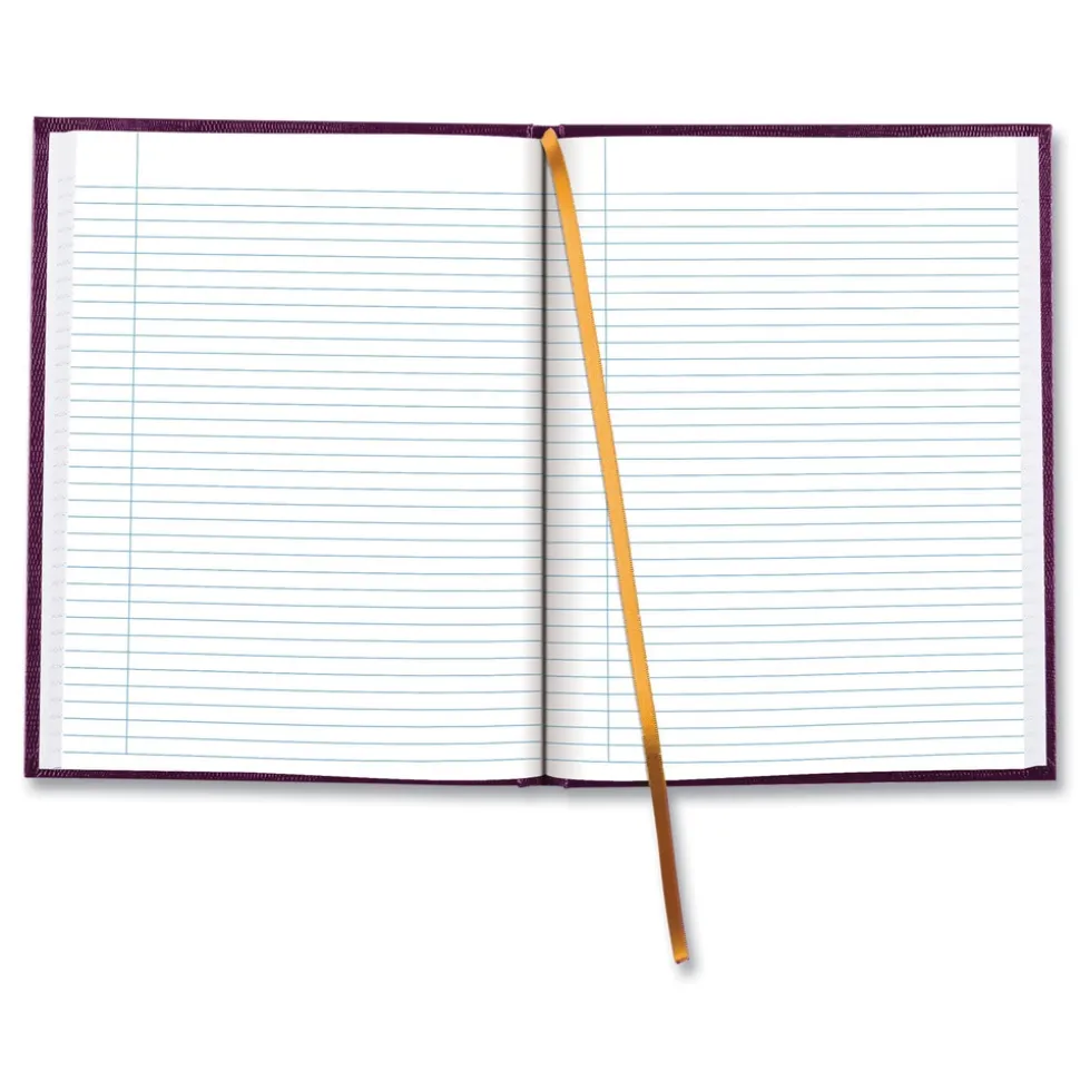 Blueline 10.75 in. x 8.5 in. Sheets Medium/College Rule 1-Subject Executive Notebook with Ribbon Bookmark - Grape Cover