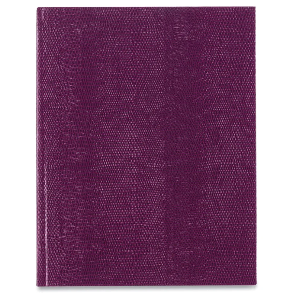 Blueline 10.75 in. x 8.5 in. Sheets Medium/College Rule 1-Subject Executive Notebook with Ribbon Bookmark - Grape Cover