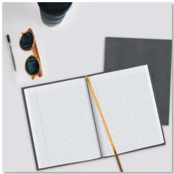 Blueline 10.75 in. x 8.5 in. Sheets Medium/College Rule 1-Subject Executive Notebook with Ribbon Bookmark - Cool Gray Cover