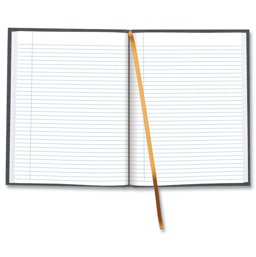 Blueline 10.75 in. x 8.5 in. Sheets Medium/College Rule 1-Subject Executive Notebook with Ribbon Bookmark - Cool Gray Cover