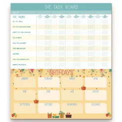 Blueline 17-Month: Aug 2025 to Dec 2026 14 in. x 13.5 in. Fridge Planner Magnetized Monthly Calendar with Pads and Pencil - Yellow/Green Sheets