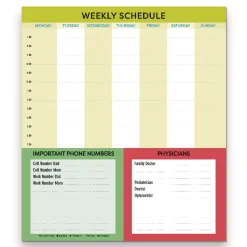 Blueline 17-Month: Aug 2025 to Dec 2026 14 in. x 13.5 in. Fridge Planner Magnetized Monthly Calendar with Pads and Pencil - Yellow/Green Sheets