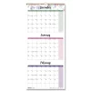 Blueline 14-Month: Dec 2025 to Jan 2027 12.2 in. x 27 in. Passion Floral Artwork 3-Month Quarterly Wall Calendar - White/Multicolor Sheets