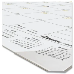 Blueline 12-Month (Jan to Dec): 2026 22 in. x 17 in. Gold Collection Monthly Desk Pad Calendar - White/Gold Sheets, Black Headband