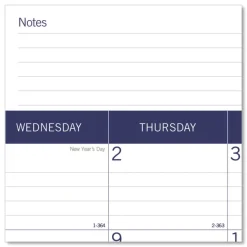 Blueline 12-Month (Jan to Dec): 2026 22 in. x 17 in. DuraGlobe Monthly Desk Pad Calendar - White/Blue/Gray Sheets, Black Binding/Corners