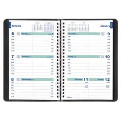 Blueline 12-Month (Jan to Dec): 2026 8 in. x 5 in. Plan and Link Weekly Planner - Black Cover