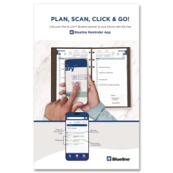 Blueline 12-Month (Jan to Dec): 2026 8 in. x 5 in. Plan and Link Weekly Planner - Black Cover