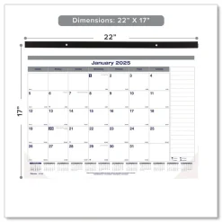 Blueline 12-Month (Jan to Dec): 2026 22 in. x 17 in. Net Zero Carbon Monthly Desk Pad Calendar - White/Gray/Blue Sheets, Black Binding
