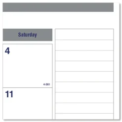 Blueline 12-Month (Jan to Dec): 2026 22 in. x 17 in. Net Zero Carbon Monthly Desk Pad Calendar - White/Gray/Blue Sheets, Black Binding
