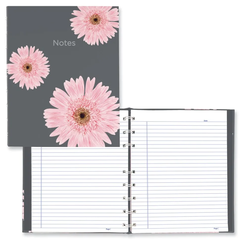 Blueline NotePro 9.25 in. x 7.25 in. Sheets Medium/College Rule 1-Subject Notebook - Pink/Gray Cover