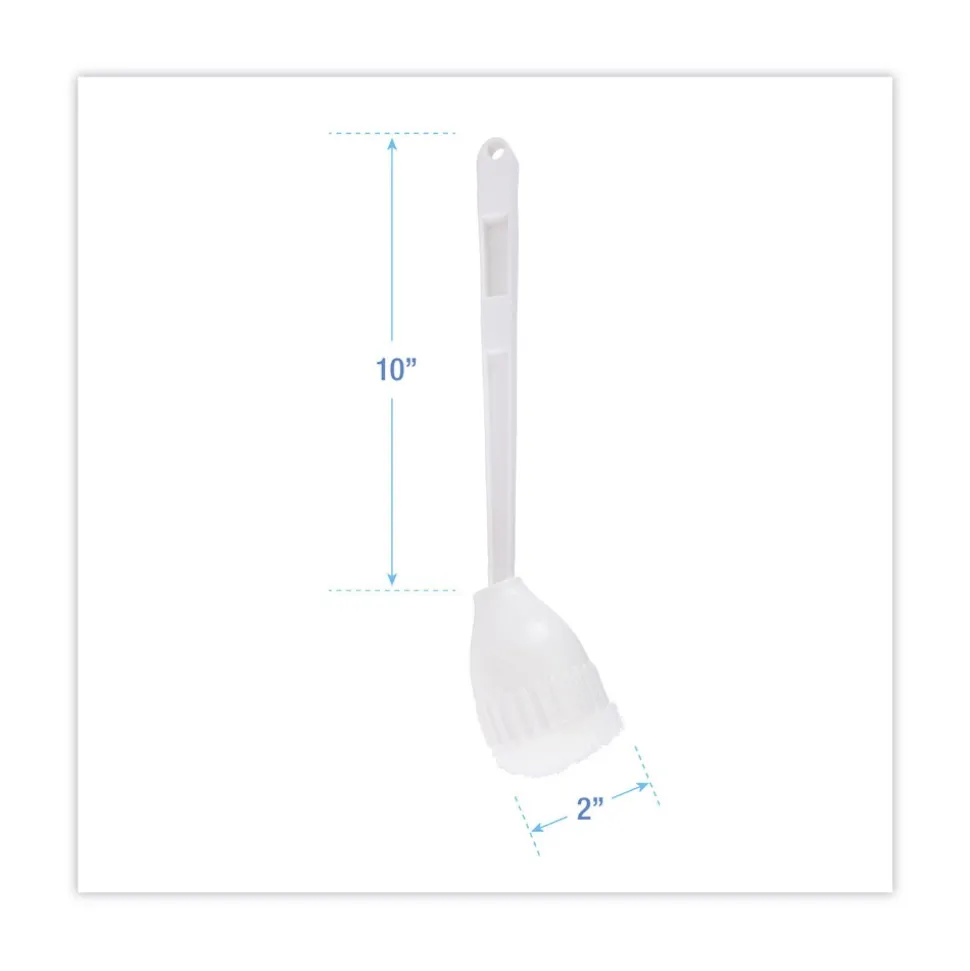 Boardwalk 528121 2 in. Cone Toilet Bowl Mop with 10 in. Handle - White (25/Carton)