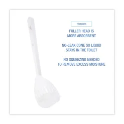 Boardwalk 528121 2 in. Cone Toilet Bowl Mop with 10 in. Handle - White (25/Carton)