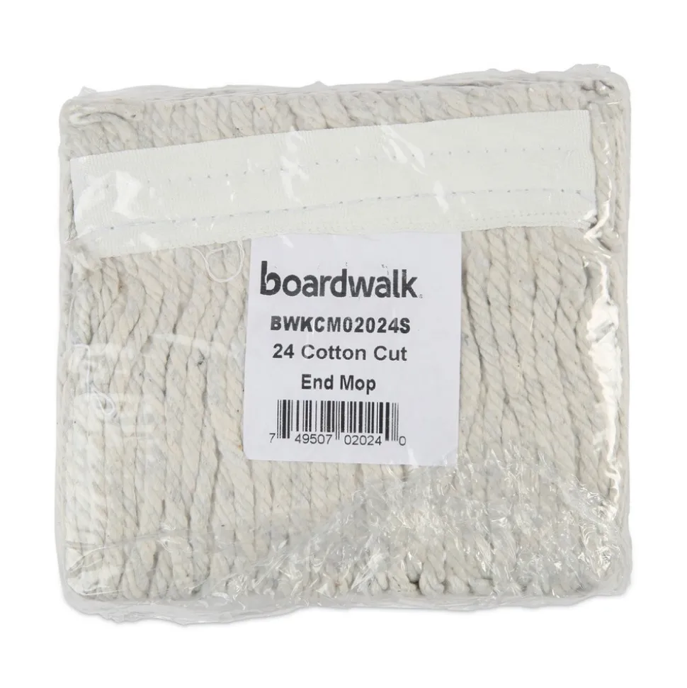 Boardwalk #24 Banded Cotton Mop Heads - White (12/Carton)