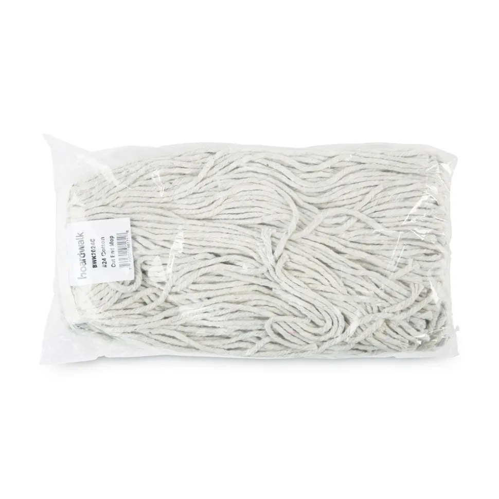 Boardwalk #24 Cut-End Cotton Wet Mop Head - White (12/Carton)