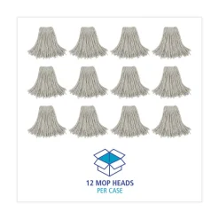 Boardwalk #24 Cut-End Cotton Wet Mop Head - White (12/Carton)