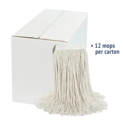 Boardwalk #20 Cut-End Cotton Wet Mop Head - White (12/Carton)