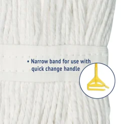 Boardwalk #20 Cut-End Cotton Wet Mop Head - White (12/Carton)