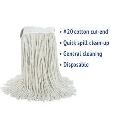 Boardwalk #20 Cut-End Cotton Wet Mop Head - White
