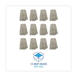 Boardwalk #32 Cut-End Cotton Mop Head - White (12/Carton)