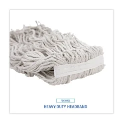 Boardwalk #32 Cut-End Cotton Mop Head - White (12/Carton)