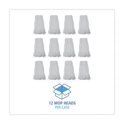 Boardwalk #32 Cut-End Rayon Wet Mop Head - White (12/Carton)